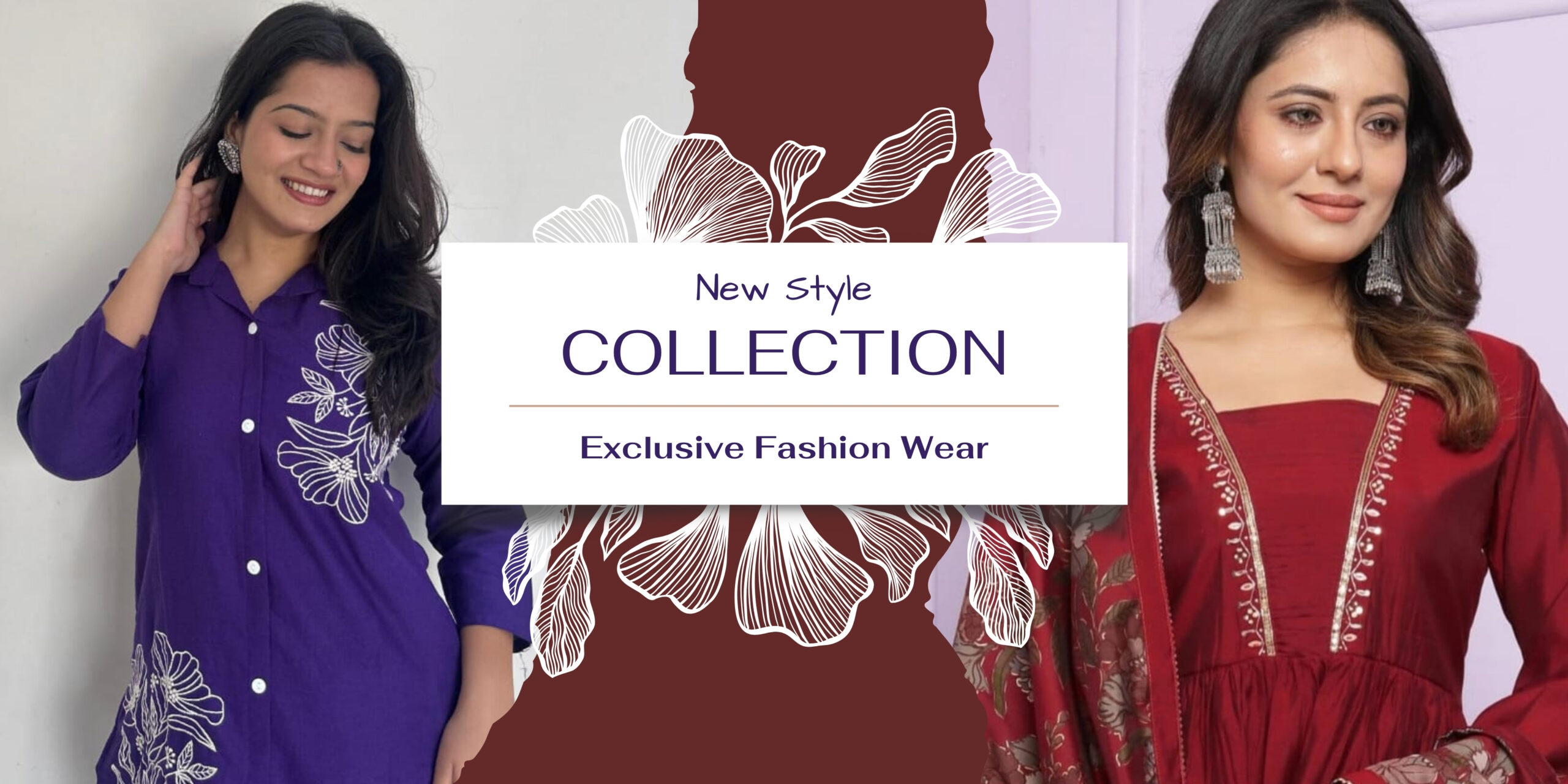 Beige Aesthetic Exclusive Fashion Wear Collection Clothing Banner